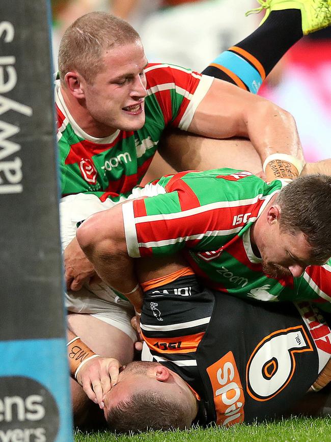 George Burgess’ eye-gouge on Robbie Farah. Picture: Phil Hillyard