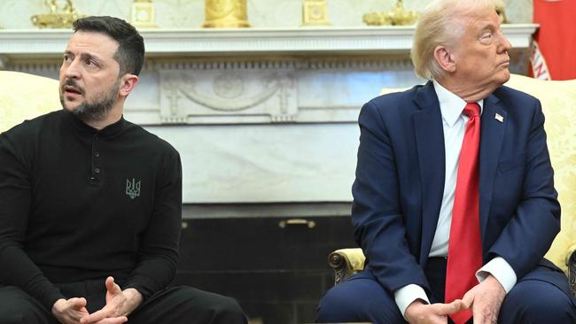 Mr Zelensky and Mr Trump in the Oval Office. Picture: Saul Loeb/AFP