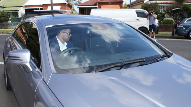 Salim Mehajer leaving his Lidcombe home. Picture: Stephen Cooper