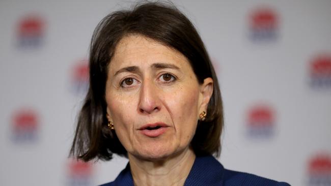 Gladys Berejiklian speaks at a press conference about the continued easing of Covid-19 restrictions. Sydney CBD. Picture: NCA NewsWire / Damian Shaw