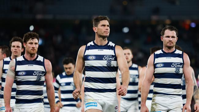 Tom Hawkins of the Cats. Photo by Dylan Burns/AFL Photos via Getty Images.