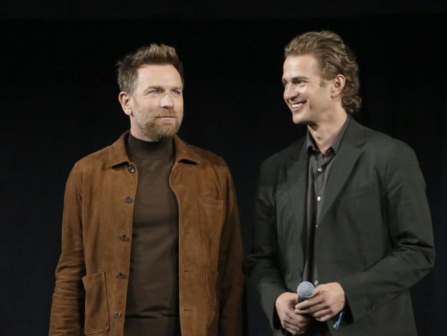 Ewan McGregor and Hayden Christensen. Picture: Jesse Grant/Getty for Disney