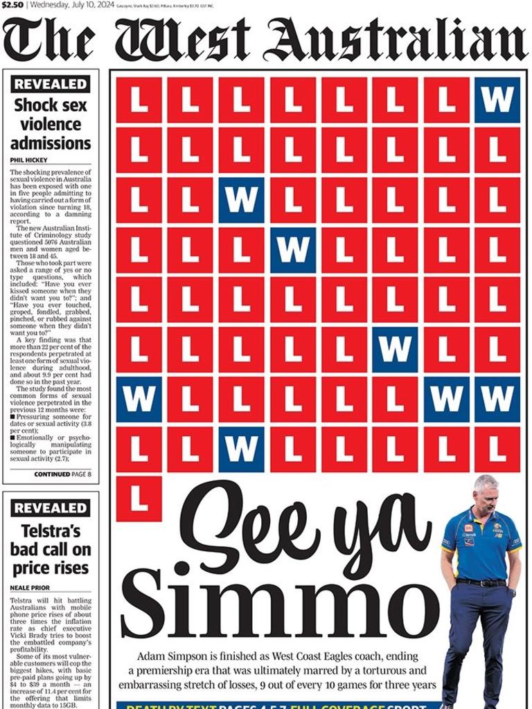 The West Australian's brutal front page