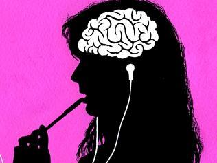  Paul Newman illustration of a silhouette of a university student listening to a podcast on her iPod. 