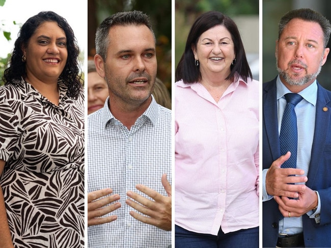 Queensland Election candidates Natasha Lane, Adam Baillie, Anne Baker and Nick Dametto.