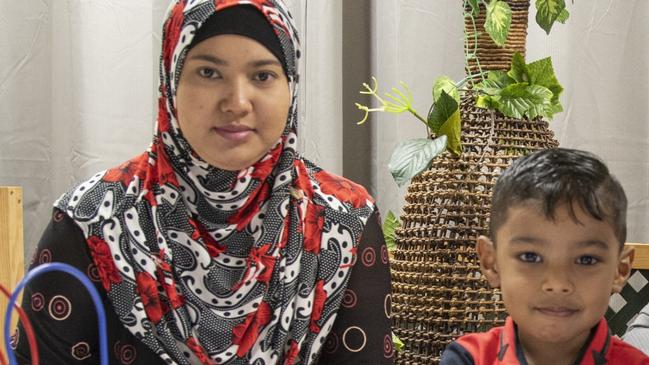 Aziza and Arshad at Lakemba Children's Centre. Arshad is among the first to receive free childcare in the city.