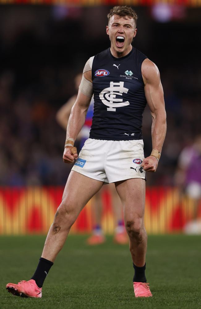 Patrick Cripps did his best to get Carlton back into the game. Picture: Darrian Traynor/AFL Photos/via Getty Images