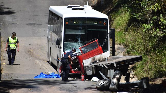 The scene not long after of the nasty accident. Photograph: Cameron Bates