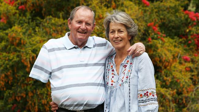 Golfing legend Jack Newton with his wife Jackie at his Newcastle property Augusta. It has been revealed that Jack is now suffering from Alzheimer’s disease. Picture by Peter Lorimer.