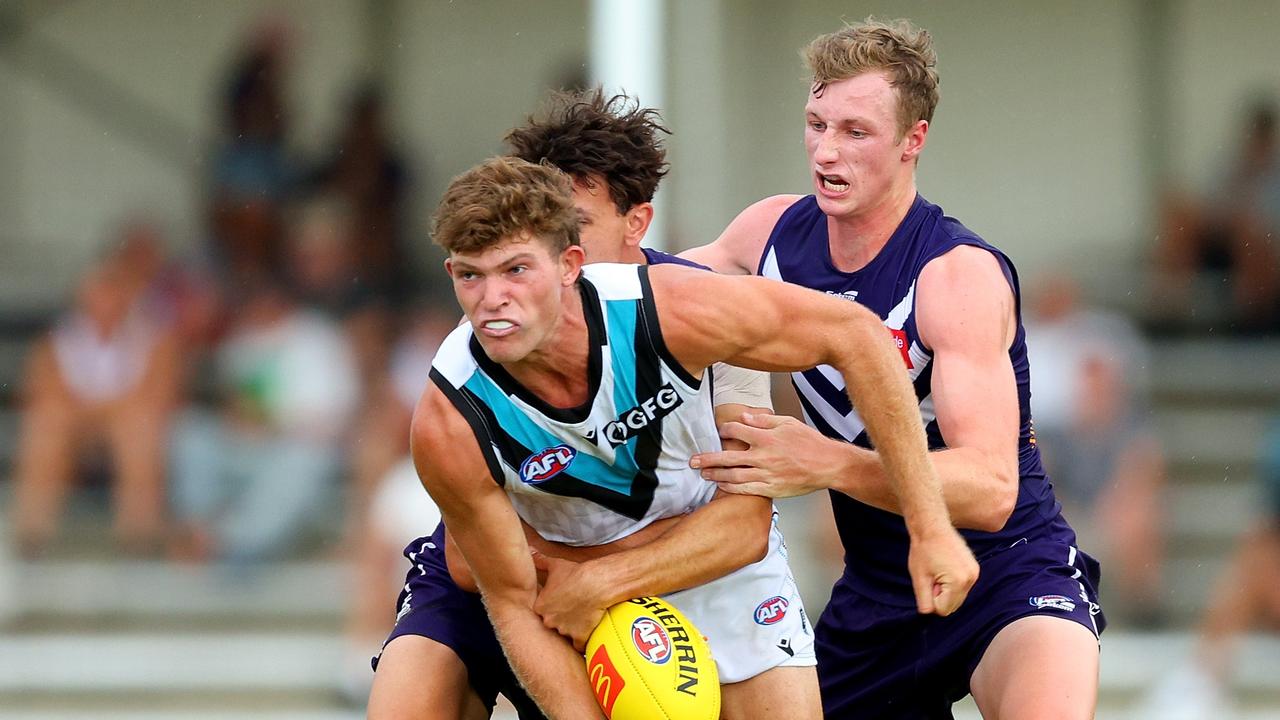 Mitch Georgiades is on the comeback trail from an anterior cruciate ligament injury. Picture: James Worsfold/AFL Photos/via Getty Images