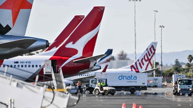 ADELAIDE AUSTRALIA - NewsWire Photos JUNE 16, 2024: QANTAS aircraft Adelaide Airport. Picture: NCA NewsWire / Brenton Edwards