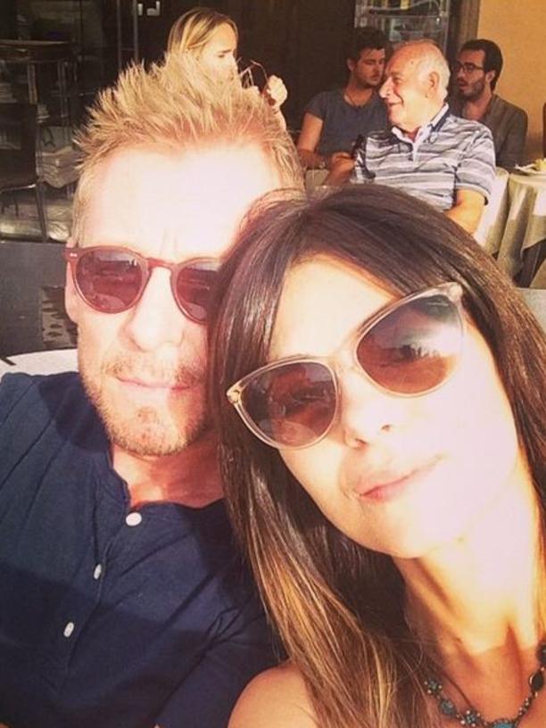 Silvia Colloca in Rome, Italy, with actor husband Richard Roxburgh. Picture: Instagram