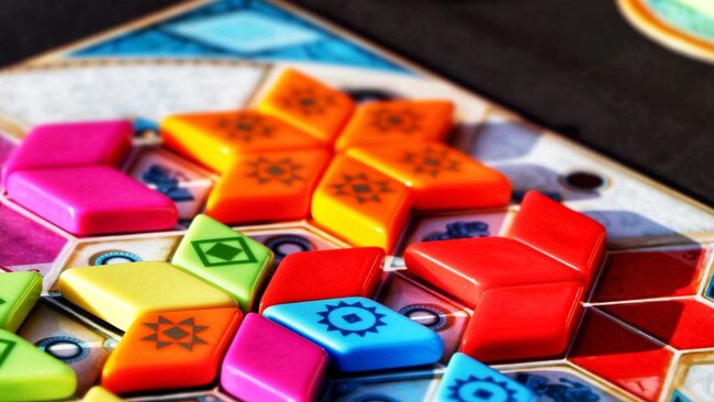 Azul is a colourful and cheery strategy game.