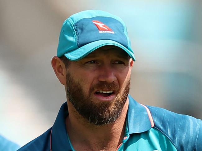 LONDON, ENGLAND - JULY 26: Michael Neser of Australia warms up during the Australia Nets Session at The Kia Oval on July 26, 2023 in London, England. (Photo by Ryan Pierse/Getty Images)