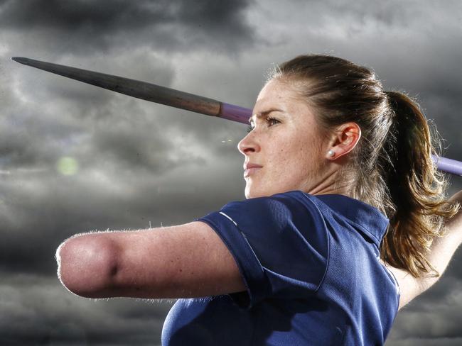 Paralympic Javelin thrower Madeleine Hogan is hoping to qualify for Rio, 12th May 2016. Picture: Colleen Petch.