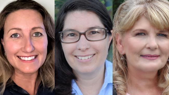 Isaac Regional Council division eight candidates Vivienne Coleman, Jennifer Ennis and Karen Hindle ran in the 2020 council elections.