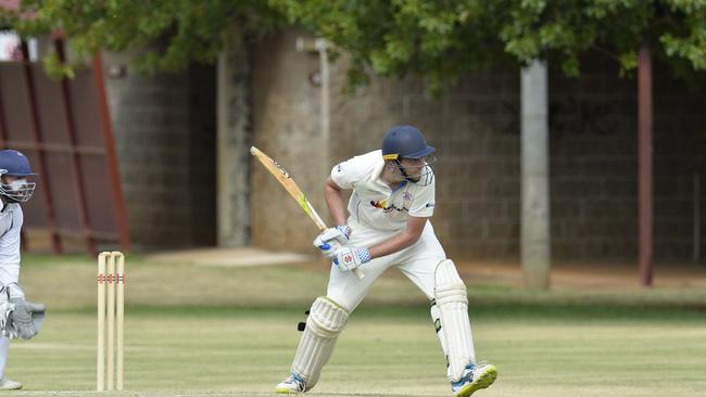 Tom Hughes batting for Highfields-Railways. Photo: Kevin Farmer