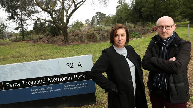 Denise Wallish and Dean Hurlston are among the residents affected by the proposed stadium. Picture: Hamish Blair