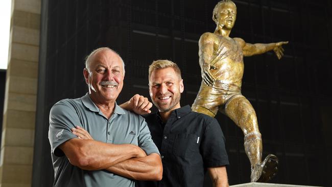 Malcolm Blight with his co-host Kane Cornes. Blight is moving back to Adelaide sports show on FIVEaa. Picture: Tom Huntley