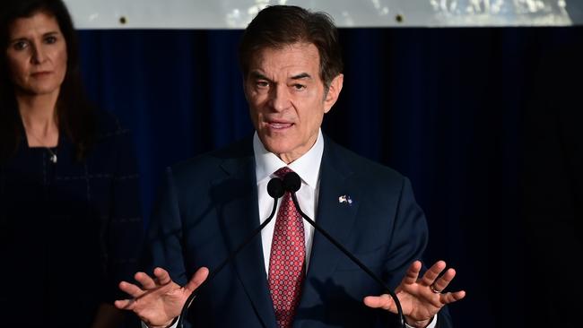 Republican Pennsylvania Senate nominee Dr Mehmet Oz attacked John Fetterman’s ‘extreme’ positions on crime, abortion and ‘socialised medicine’. Picture: AFP