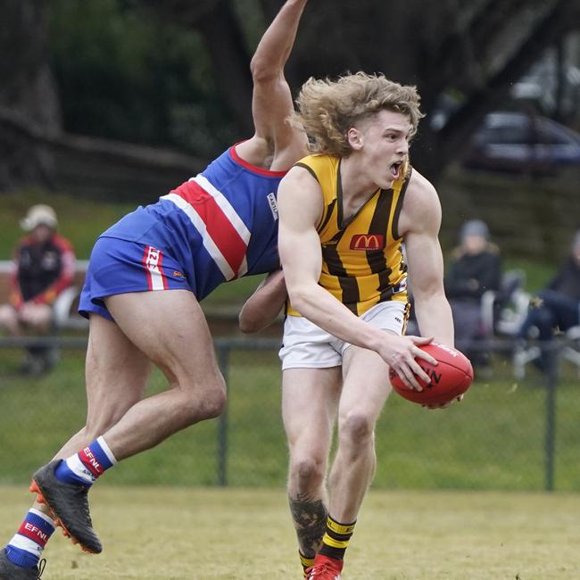 Rowville’s Cooper MacDonald finished among the Hawks’ best on Saturday. Picture: Valeriu Campan