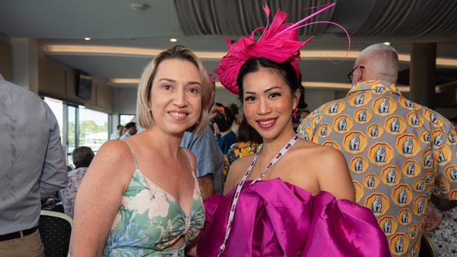 Irene Kalitsis and Cherry Sommer-Ball at the Chief Minister's Cup Day at the Darwin Turf Club on Saturday, July 13. Picture: Pema Tamang Pakhrin