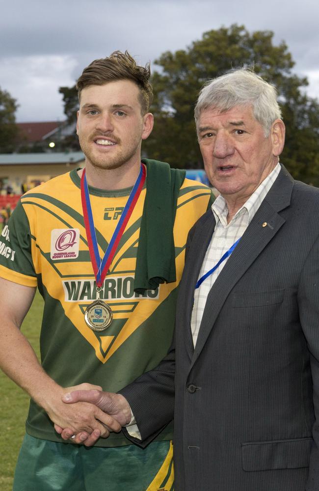 Joel Koina and John McDonald. TRL grand final, Wattles vs Gatton. Sunday, Sep 07, 2014. Photo Nev Madsen / The Chronicle