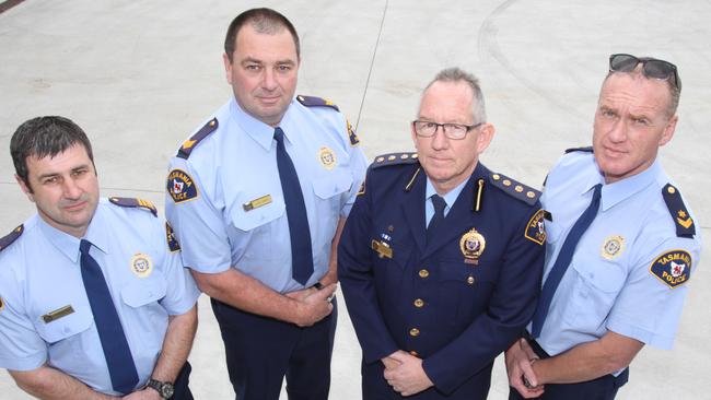 Pride of Australia nominees, Marine Police from left, Constable Robert Round, Senior Sergeant, John Pratt, Inspector Lee Renshaw and Senior Constable, Darren Leary.