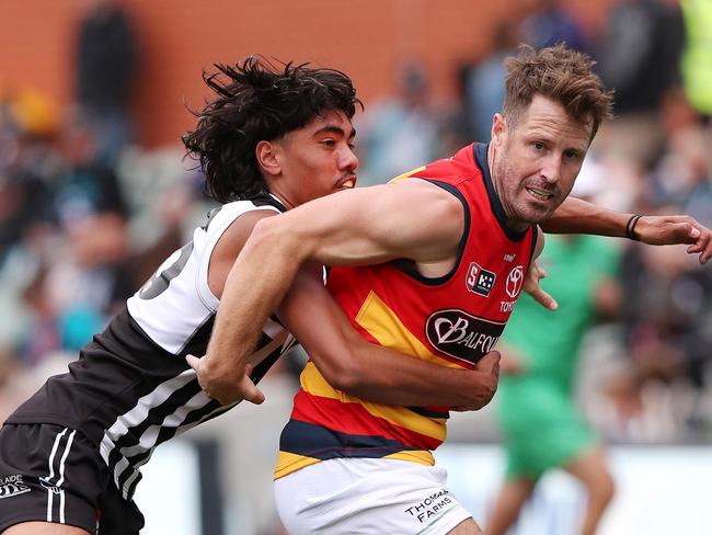 Port Adelaide and Adelaide clash in a SANFL showdown. Picture: Sarah Reed