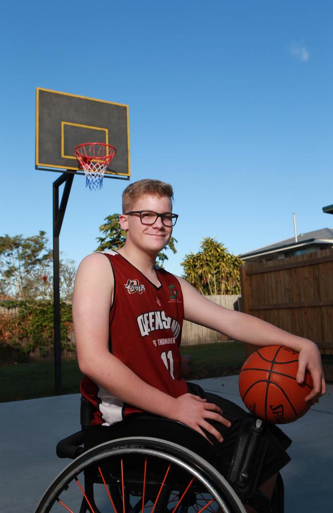 Zach Binns represents Queensland and Australia in wheelchair basketball. PHOTO: AAP/ Sarah Marshall