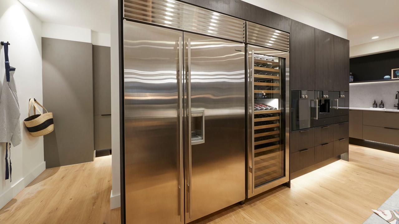 A very expensive wall of Sub-Zero and Gaggenau appliances. Source: The Block