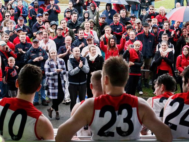 Flagstaff Hill supporters during the post-match grand final presentations. Picture: Matt Loxton.