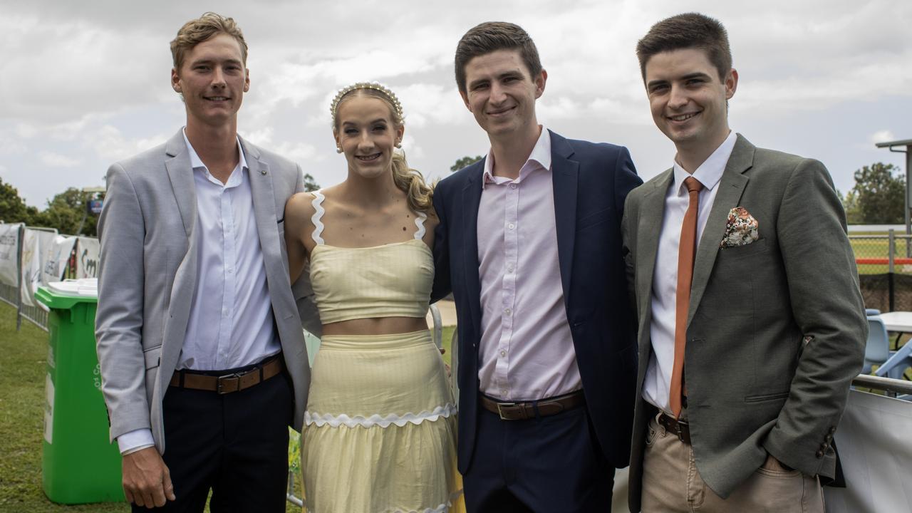 Cooper Mortensen, Riley Dingle, Joshua Pole and Ashleigh Pole at the Bundaberg Catholic Schools Race Day.