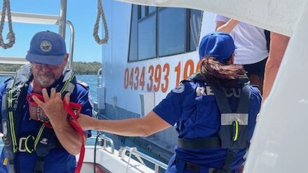 Port Macquarie marine rescue volunteers in action.