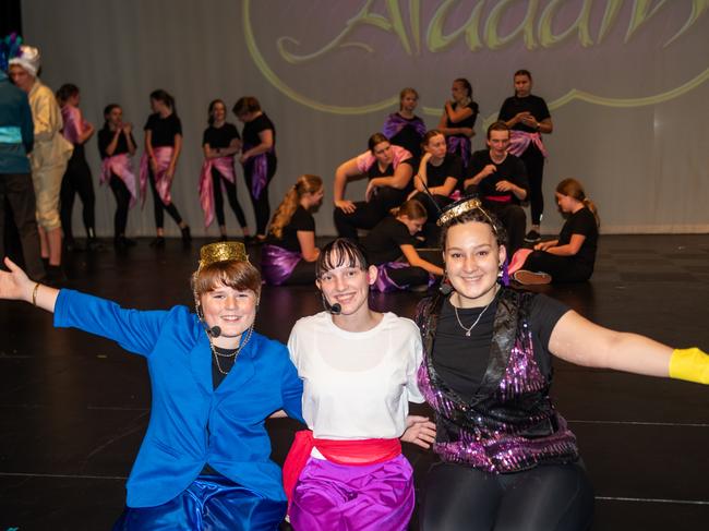 William Lees, Maclyn Scarborough and Robyn Diedricks at CQ University’s Central Queensland Conservatorium of Music Summer Spectacular of Aladdin Kids. Picture: Michaela Harlow