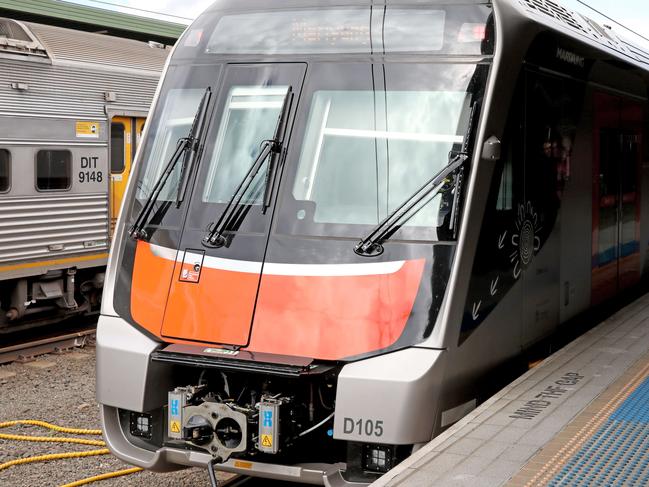 SYDNEY, AUSTRALIA - NewsWire Photos APRIL 1, 2021: Exterior of the new Mariyung train that is part of  the new intercity fleet train, Central station.Picture: NCA NewsWire / Damian Shaw