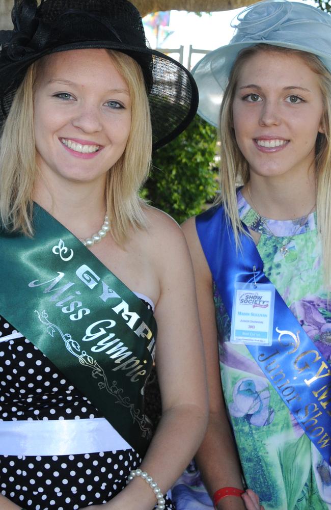 2013 Gympie Showgirl Kellie Gear and Junior Showgirl Maddie Sullivan. Photo: Tanya Easterby / The Gympie Times