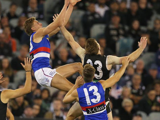 Bulldog Aaron Naughton will tackle the Pies at Marvel Stadium in Round 1. Pic: Michael Klein.