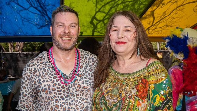 Fiona Coulson and David Macbain at the 2023 Top End Pride March. Picture: Pema Tamang Pakhrin