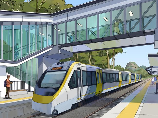 The Sunshine Coast is finally getting a rail line even though it is only going to Caloundra - Artist impression of Beerwah Station Picture Supplied