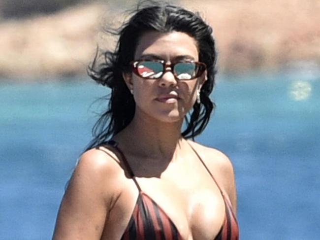 ONE TIME WEB USE ONLY - FEE APPLIES FOR REUSE -  AU_1671021 - ** RIGHTS: ONLY AUSTRALIA, NEW ZEALAND ** Sardinia, AUSTRALIA  -  Kourtney Kardashian enjoying a day on a yacht in Sardinia, Italy.  Pictured: Kourtney Kardashian  BACKGRID Australia 30 JULY 2019   BYLINE MUST READ: CIAOPIX / FREZZA LAFATA / BACKGRID  Phone: + 61 419 847 429 Email:  sarah@backgrid.com.au