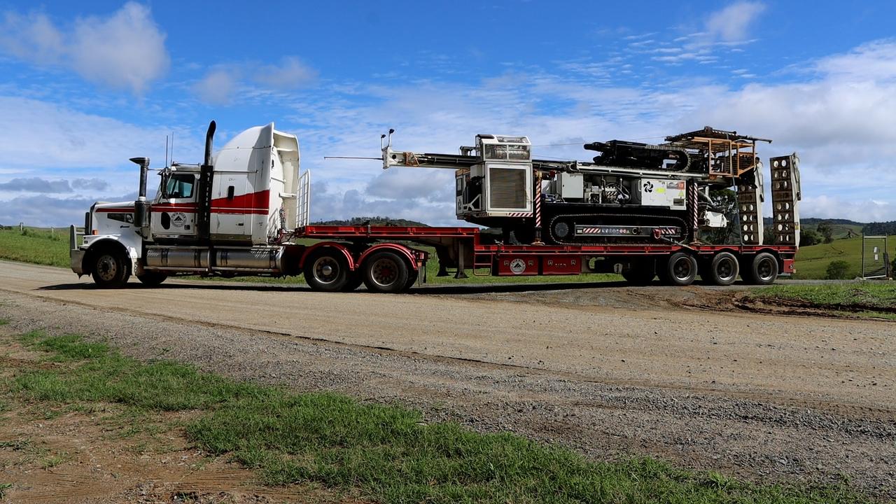 The final drill rig related to the former Pioneer-Burdekin Pumped Hydro Project being removed from the Pioneer Valley. Picture: Queensland Hydro