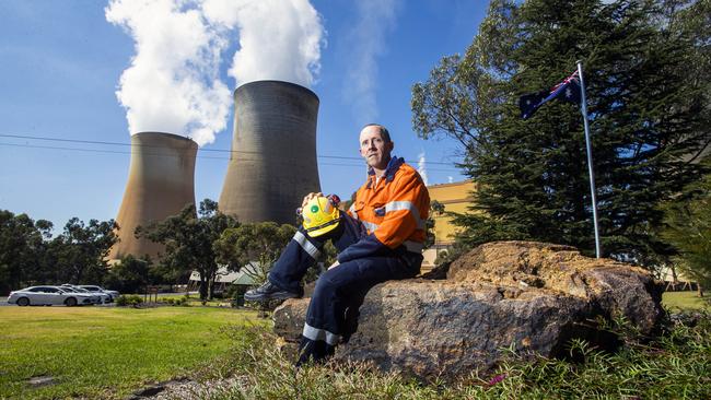 Ashley Schoer, a 34-year veteran of Yallourn, at the Latrobe Valley power station on Wednesday. Picture: Aaron Francis