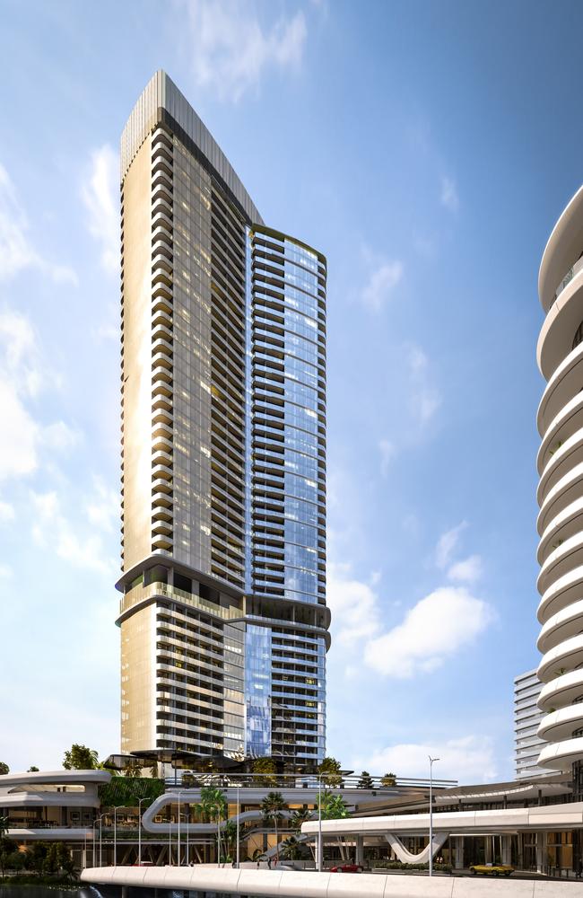 The tower will be the third to rise from the Broadbeach island.