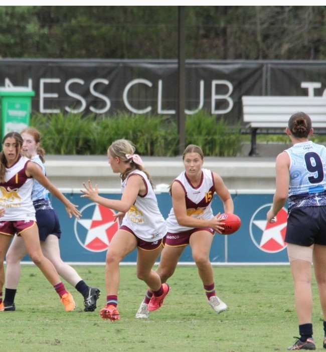 Edie Fraser on the move in representative footy.