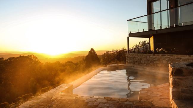 The plunge pool at Sequoia Lodge, Adelaide Hills.