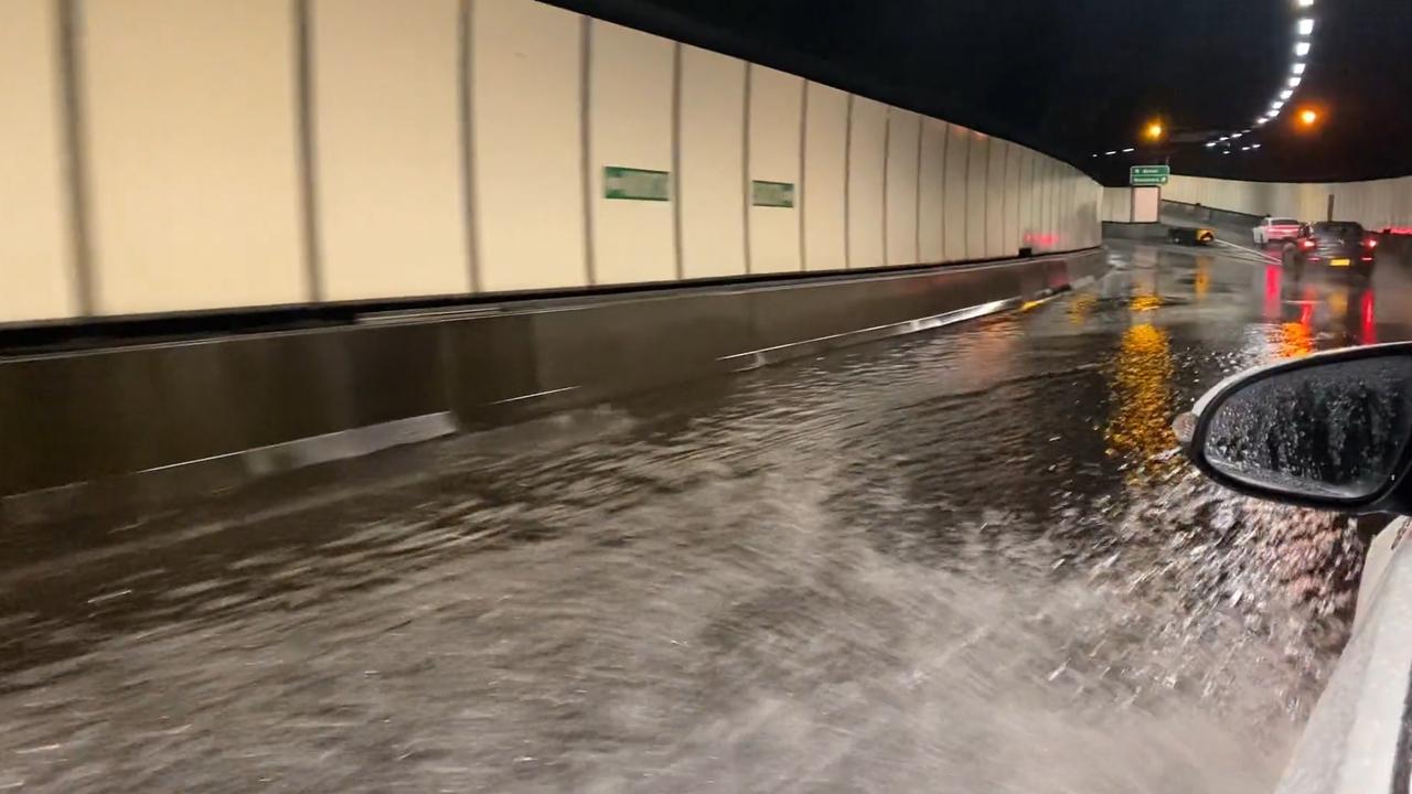 Liberal candidate for Vaucluse Kellie Sloane captured this flooding in the Eastern Distributor tunnel.