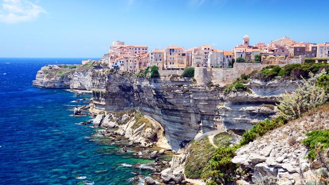 Bonifacio looks out over the Mediterranean on Corsica, France.