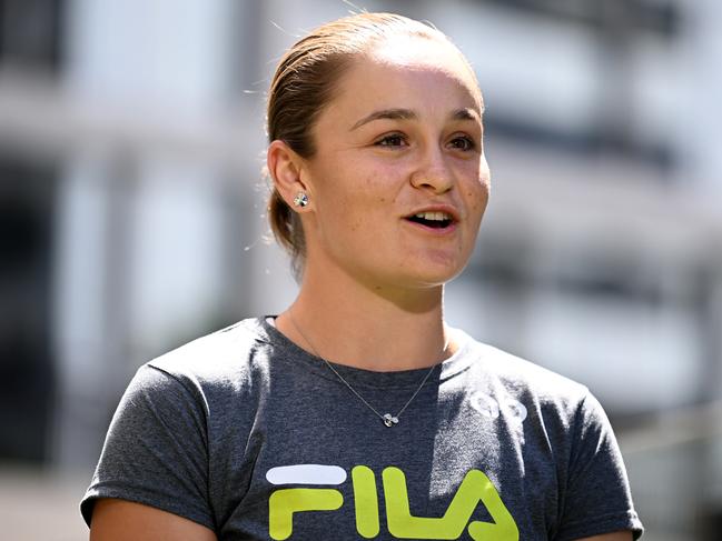 BRISBANE, AUSTRALIA - NewsWire Photos - MARCH 24, 2022.World number one tennis player Ash Barty speaks during a press conference to announce her retirement from the sport, at the Westin Hotel in Brisbane.Picture: NCA NewsWire / Dan Peled