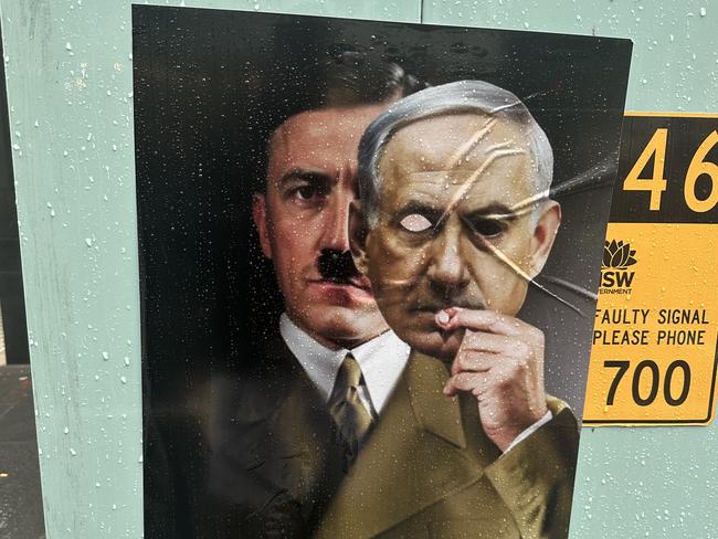 Hitler and Netanyahu posters in Sydney. Picture: Supplied